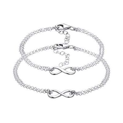 Elli Armband kvinnor mor barn set infinity symbol i 925 sterlingsilver, 160, Sterlingsilver, Utan Elli Armband kvinnor mor barn set infinity symbol i 925 sterlingsilver, 160, Sterlingsilver, Utan