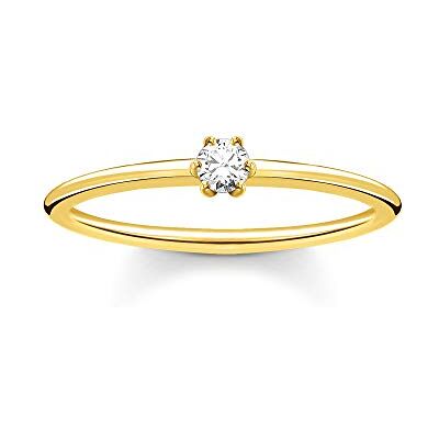 THOMAS SABO bague pierre blanche argent plaqué or TR2312-414-14-54 THOMAS SABO bague pierre blanche argent plaqué or TR2312-414-14-54