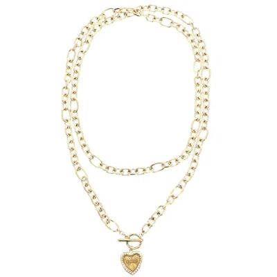 GUESS GRUPO OPTICO 1910 KRALGISSA Halsband MÅN AMOUR Färg: Oro GUESS GRUPO OPTICO 1910 KRALGISSA Halsband MÅN AMOUR Färg: Oro