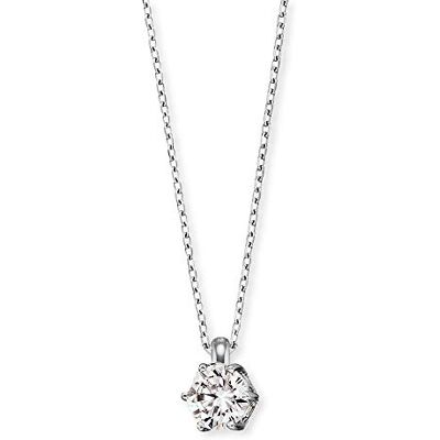 Engelsrufer Damen Halskette aus Sterling Silber und silbernem Zirkonia Anhänger besetzt mit einem Zirkonia Stein Karabinerverschluss Länge: 44cm Engelsrufer Damen Halskette aus Sterling Silber und silbernem Zirkonia Anhänger besetzt mit einem Zirkonia Stein Karabinerverschluss Länge: 44cm