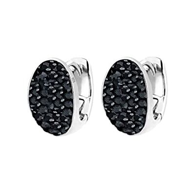 Elli dam-kreoler 925 sterlingsilver kristall svart briljantsliff Elli dam-kreoler 925 sterlingsilver kristall svart briljantsliff