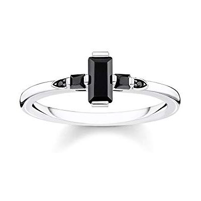 THOMAS SABO bague pierre taille baguette noir argent sterling 925 TR2266-643-11-52 THOMAS SABO bague pierre taille baguette noir argent sterling 925 TR2266-643-11-52