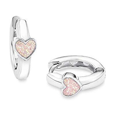 Prinzessin Lillifee Hoop örhängen 925 sterling silver barn örhängen för flickor, 1,2 cm, rosa, hjärta, kommer i smycken presentförpackning, 9049219 Prinzessin Lillifee Hoop örhängen 925 sterling silver barn örhängen för flickor, 1,2 cm, rosa, hjärta, kommer i smycken presentförpackning, 9049219