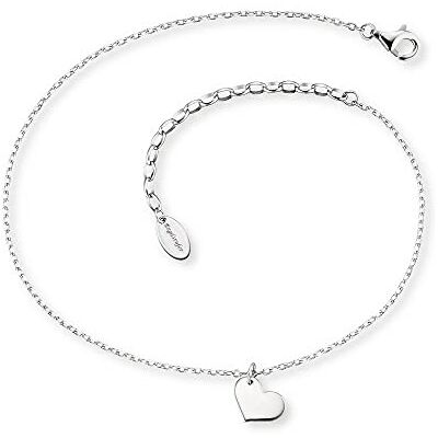 Engelsrufer Fußkettchen mit Herz Anhänger für Damen, 925er Sterlingsilber rhodiniert, verstellbare Länge, nickelfrei, Allergiker geeignet Engelsrufer Fußkettchen mit Herz Anhänger für Damen, 925er Sterlingsilber rhodiniert, verstellbare Länge, nickelfrei, Allergiker geeignet