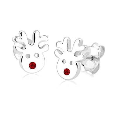 Elli dam smycke örhängen örhängen ren Red Nope Rudolph Christmas silver 925 kristall röd Elli dam smycke örhängen örhängen ren Red Nope Rudolph Christmas silver 925 kristall röd