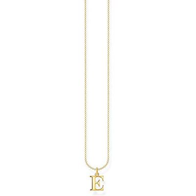 THOMAS SABO bokstav E guldpläterat silverhalsband KE2014-413-39 THOMAS SABO bokstav E guldpläterat silverhalsband KE2014-413-39