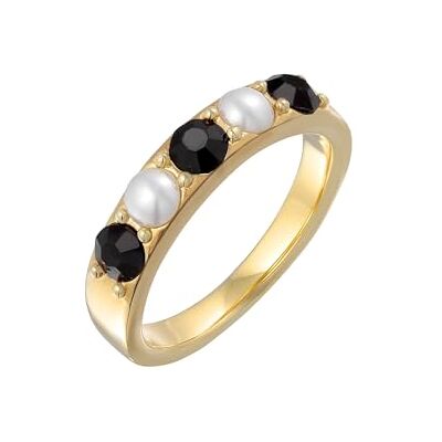 Elli Ring damband glaspärlor trend guldfärger med kristaller, Mässing, Kristall Elli Ring damband glaspärlor trend guldfärger med kristaller, Mässing, Kristall