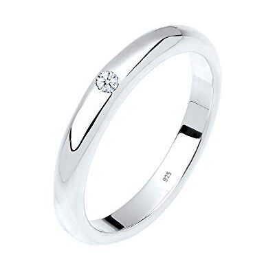 DIAMORE Elli DIAMONDS ring dam solitaire klassisk med diamant (0,03 ct.) i 925 sterlingsilver, 18, Sterlingsilver, Diamant DIAMORE Elli DIAMONDS ring dam solitaire klassisk med diamant (0,03 ct.) i 925 sterlingsilver, 18, Sterlingsilver, Diamant