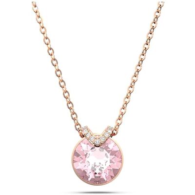 Swarovski Bella hängande halsband, rosa rundskurna och vita pavékristaller, guldfärgad från Bella Collection Swarovski Bella hängande halsband, rosa rundskurna och vita pavékristaller, guldfärgad från Bella Collection