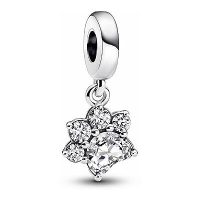 PANDORA Funkelnder Pfotenabdruck Charm-Anhänger aus Sterling Silber mit Zirkonia Kompatibel mit Moments Armbänder PANDORA Funkelnder Pfotenabdruck Charm-Anhänger aus Sterling Silber mit Zirkonia Kompatibel mit Moments Armbänder