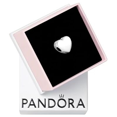 PANDORA Moments Gravierbares Herz Charm aus Sterling Silber, Kompatibel Moments Armbändern, 792015 PANDORA Moments Gravierbares Herz Charm aus Sterling Silber, Kompatibel Moments Armbändern, 792015