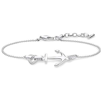 THOMAS SABO damarmband ankare hjärta 925 sterlingsilver A1854-051-14-L19v, 16,00-19,00 cm, Sterlingsilver, Cubic Zirconia THOMAS SABO damarmband ankare hjärta 925 sterlingsilver A1854-051-14-L19v, 16,00-19,00 cm, Sterlingsilver, Cubic Zirconia