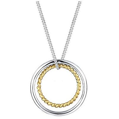 Elli dam halsband med cirkel ring symbol geo basic trend i 925 sterlingsilver 80 cm lång e silver, colore: Guld, cod. 0110190314_80 Elli dam halsband med cirkel ring symbol geo basic trend i 925 sterlingsilver 80 cm lång e silver, colore: Guld, cod. 0110190314_80