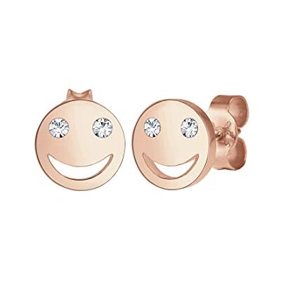 Elli Örhängen Smiley Face Emoji kristaller 925 silver, Sterlingsilver Elli Örhängen Smiley Face Emoji kristaller 925 silver, Sterlingsilver