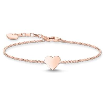 THOMAS SABO Sabo Damen Armband mit Herz in 925 Sterlingsilber mit 750 Roségold Vergoldung, Gr. 16cm-19cm, A2044-415-40-L19V THOMAS SABO Sabo Damen Armband mit Herz in 925 Sterlingsilber mit 750 Roségold Vergoldung, Gr. 16cm-19cm, A2044-415-40-L19V