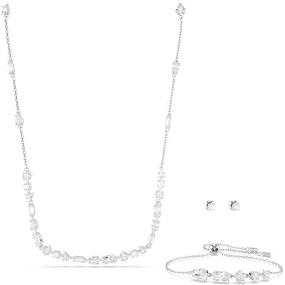 Swarovski Mesmera armband, halsband och örhängen set, Rhodiumpläterad med vita kristaller, från Mesmera Collection Swarovski Mesmera armband, halsband och örhängen set, Rhodiumpläterad med vita kristaller, från Mesmera Collection