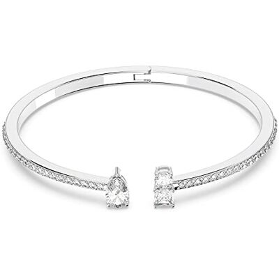 Swarovski Attract-manschett, Blandade snitt, Vit, Rhodiumpläterad Swarovski Attract-manschett, Blandade snitt, Vit, Rhodiumpläterad