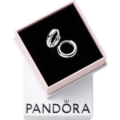 PANDORA Essence Runde Huggie-Kreolen-Ohrringe aus Sterling Silber, 293286C00 PANDORA Essence Runde Huggie-Kreolen-Ohrringe aus Sterling Silber, 293286C00