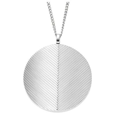Fossil silverfärgat rostfritt stål med karbinlås för kvinnor Runt halsband med hänge Fossil silverfärgat rostfritt stål med karbinlås för kvinnor Runt halsband med hänge