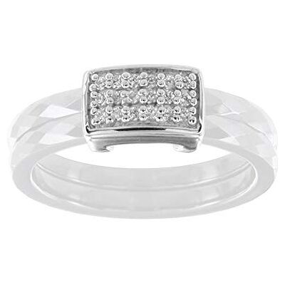 CERANITY 1-12/0045-B-Bague kvinnor med fyrkantigt hänge silver 925/1000 0,9 g kubisk zirkonium-keramik-vit, Keramik, Zirkoniumoxid CERANITY 1-12/0045-B-Bague kvinnor med fyrkantigt hänge silver 925/1000 0,9 g kubisk zirkonium-keramik-vit, Keramik, Zirkoniumoxid