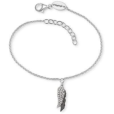 Engelsrufer Damen Armband aus Sterling Silber und Flügel Anhänger Duo Silber und Schwarz mit 27 Zirkonia Steinen besetzt Karabinerverschluss längenverstellbar nickelfrei Engelsrufer Damen Armband aus Sterling Silber und Flügel Anhänger Duo Silber und Schwarz mit 27 Zirkonia Steinen besetzt Karabinerverschluss längenverstellbar nickelfrei