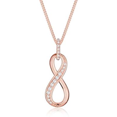 Elli Dam 925 sterling silver zirkon oändlighet kärlek vänskap för evigt kärlek halsband kedja med hänge, 45, Kristall, Kubisk zirkonia Elli Dam 925 sterling silver zirkon oändlighet kärlek vänskap för evigt kärlek halsband kedja med hänge, 45, Kristall, Kubisk zirkonia