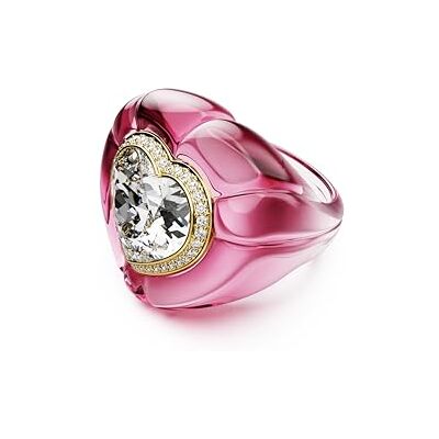 Swarovski Dulcis cocktailring, Heart cut, Pavé, Heart, Pink, 55 Swarovski Dulcis cocktailring, Heart cut, Pavé, Heart, Pink, 55