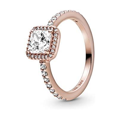 PANDORA Timeless elegant 14k roséguldpläterad ring med klar kubisk zirkonia, 54 PANDORA Timeless elegant 14k roséguldpläterad ring med klar kubisk zirkonia, 54