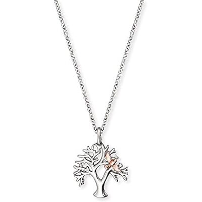 Engelsrufer Damen Halskette aus Sterling Silber mit Lebensbaum Anhänger Bicolor Karabinerverschluss in drei Längen verstellbar nickelfrei Engelsrufer Damen Halskette aus Sterling Silber mit Lebensbaum Anhänger Bicolor Karabinerverschluss in drei Längen verstellbar nickelfrei