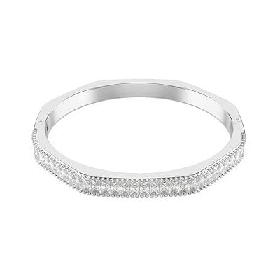 Swarovski Matrix armring, Baguette skärning, Octagon form, Vit, Rhodium pläterad, L Swarovski Matrix armring, Baguette skärning, Octagon form, Vit, Rhodium pläterad, L