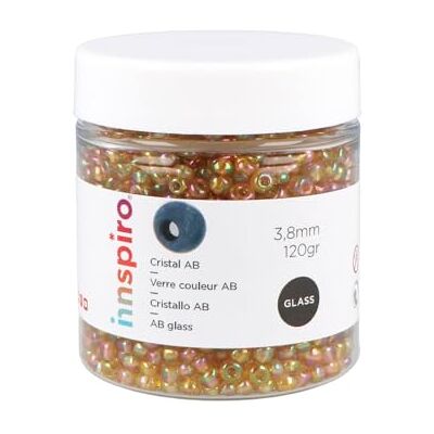 INNSPIRO Aurora boreale rund glasskiva gammalt guld 3,8 mm, 120 gr. Burk, armband, halsband, perfekt för gör-det-själv barnsmycken, fröpärlor INNSPIRO Aurora boreale rund glasskiva gammalt guld 3,8 mm, 120 gr. Burk, armband, halsband, perfekt för gör-det-själv barnsmycken, fröpärlor