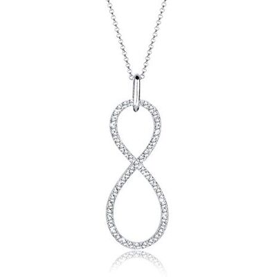 Elli damhalsband med evighetshänge 925 silver diamantslipad vit kristall – 0111720414 70 cm vit, 70 cm, Fasettsnitt, Kristall Elli damhalsband med evighetshänge 925 silver diamantslipad vit kristall – 0111720414 70 cm vit, 70 cm, Fasettsnitt, Kristall