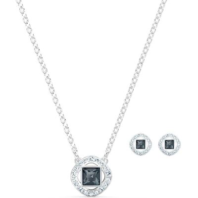 Swarovski Angelic Square Set, Grå, Rhodium pläterad, från Amazon Exclusive Angelic Square Collection Swarovski Angelic Square Set, Grå, Rhodium pläterad, från Amazon Exclusive Angelic Square Collection