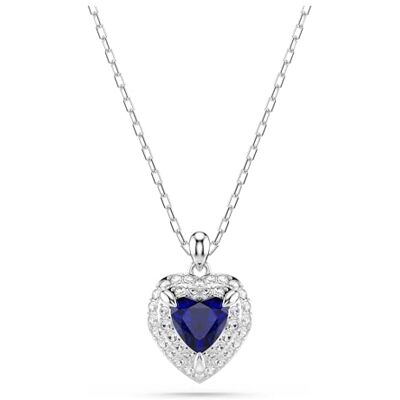 Swarovski Ett hänge, Hjärtslipad, Pavé, Hjärta, Blå, Rodiumpläterad Swarovski Ett hänge, Hjärtslipad, Pavé, Hjärta, Blå, Rodiumpläterad