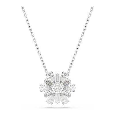 Swarovski Idyllia hängsmycke, Blandade snitt, Snowflake, Vit, Rhodiumpläterad Swarovski Idyllia hängsmycke, Blandade snitt, Snowflake, Vit, Rhodiumpläterad