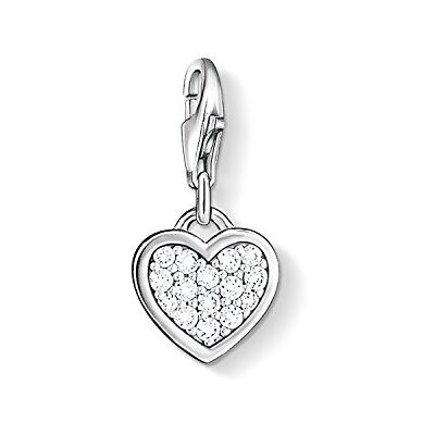 THOMAS SABO Damen-Charm Club Anhänger Herz 925 Silber Zirkonia weiß 0967-051-14 THOMAS SABO Damen-Charm Club Anhänger Herz 925 Silber Zirkonia weiß 0967-051-14