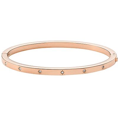 Fossil Sadie Damarmband i rostfritt stål med tryckknappslåsning, Rosa guld Fossil Sadie Damarmband i rostfritt stål med tryckknappslåsning, Rosa guld