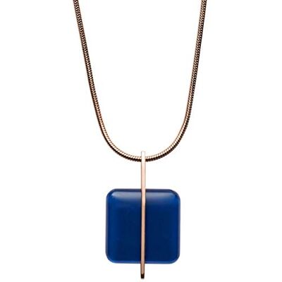 Skagen Dam rostfritt stål näthalsband SEA GLASS med karbinhake, blå, One Size, Legerat stål, Glas Skagen Dam rostfritt stål näthalsband SEA GLASS med karbinhake, blå, One Size, Legerat stål, Glas