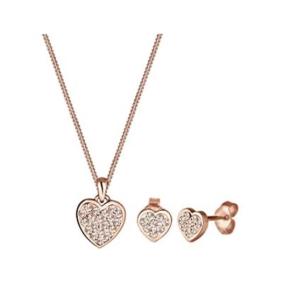 Elli Smyckesset hjärta kristaller 925 silver Amour,fasettslipning Elli Smyckesset hjärta kristaller 925 silver Amour,fasettslipning