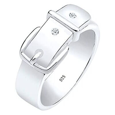 DIAMORE Elli DIAMONDS Ring Kvinnor Bälte Symbol lekfull med diamant (0,03 ct.) i 925 sterlingsilver, DE 54, 925 sterling. Diamant, Diamant DIAMORE Elli DIAMONDS Ring Kvinnor Bälte Symbol lekfull med diamant (0,03 ct.) i 925 sterlingsilver, DE 54, 925 sterling. Diamant, Diamant
