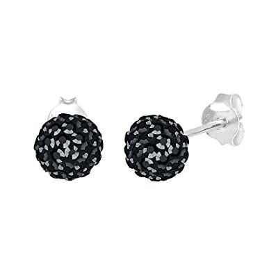 Elli örhängen damer knoppörhängen boll elegant med kristaller i 925 sterlingsilver, Silver, Kristall Elli örhängen damer knoppörhängen boll elegant med kristaller i 925 sterlingsilver, Silver, Kristall