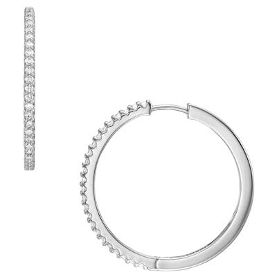 Fossil Örhängen i rostfritt stål eller halvädelsten för kvinnor med Lever Back-stängning, Gammalt silver Fossil Örhängen i rostfritt stål eller halvädelsten för kvinnor med Lever Back-stängning, Gammalt silver