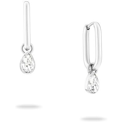 Echtzeit creol Like Diamonds 2,2 cm, guld, silver eller roséguld Edelstahl-Ohrring med 14K förgyllning funkelnder Zirkonia-Tropfen abnehmbarer hänge wasserfest & hautfreundlich Echtzeit creol Like Diamonds 2,2 cm, guld, silver eller roséguld Edelstahl-Ohrring med 14K förgyllning funkelnder Zirkonia-Tropfen abnehmbarer hänge wasserfest & hautfreundlich
