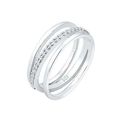 Elli Premium kvinnors årsdag sidoring 925 sterlingsilver zirkonia 0602392318, 52 EU, Silver, Kubisk zirkonia Elli Premium kvinnors årsdag sidoring 925 sterlingsilver zirkonia 0602392318, 52 EU, Silver, Kubisk zirkonia