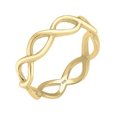 Elli PREMIUM Damring oändlighet 375 gult guld, 58 EU, fasettad slipning, Ingen ädelsten Elli PREMIUM Damring oändlighet 375 gult guld, 58 EU, fasettad slipning, Ingen ädelsten