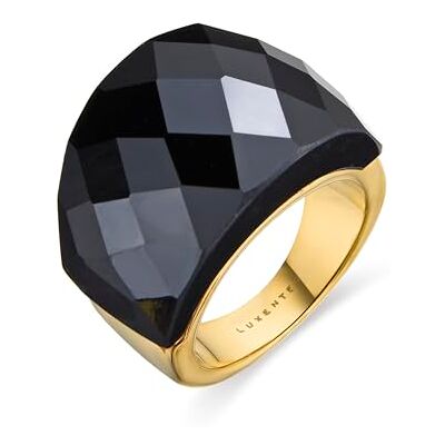 LUXENTER Svart ring storlek 16 med Onix Hydrothermal Quartz färdig i 18k gult guld Fadino LUXENTER Svart ring storlek 16 med Onix Hydrothermal Quartz färdig i 18k gult guld Fadino