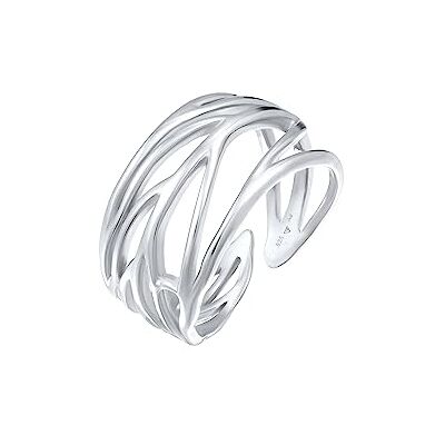 Elli Ring dam wrap blad prydnad i 925 sterlingsilver, DE 54, fasettslipning, utan sten Elli Ring dam wrap blad prydnad i 925 sterlingsilver, DE 54, fasettslipning, utan sten