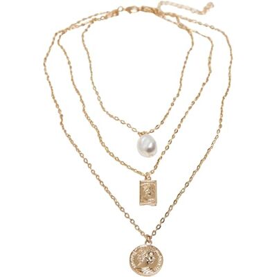 Urban Classics Unisex halsband Layering Pearl Basic Necklace, modesmycke kedja för män och kvinnor, en storlek Urban Classics Unisex halsband Layering Pearl Basic Necklace, modesmycke kedja för män och kvinnor, en storlek