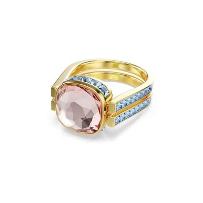 Swarovski Chroma-ring, kuddskuren, flerfärgad, guldfärgad, 55 Swarovski Chroma-ring, kuddskuren, flerfärgad, guldfärgad, 55