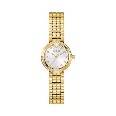 GUESS damklocka Clara Gold 28 mm med rostfritt stål armband och 3 bar vattenskydd – GW0930L2 GUESS damklocka Clara Gold 28 mm med rostfritt stål armband och 3 bar vattenskydd – GW0930L2